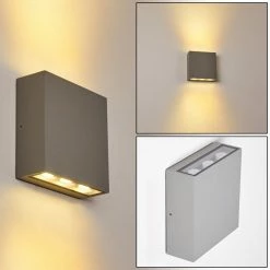 Hofstein Tinglev Wandleuchte LED Grau, 1-flammig