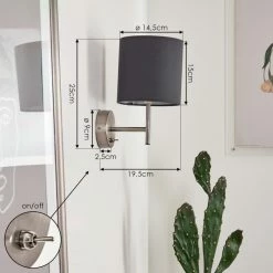 Hofstein Tise Wandleuchte Nickel-Matt, 1-flammig -Wandleuchten Verkaufsgeschäft tise wandleuchte h3575840 3