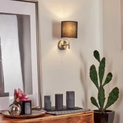 Hofstein Tise Wandleuchte Nickel-Matt, 1-flammig -Wandleuchten Verkaufsgeschäft tise wandleuchte h3575840 8