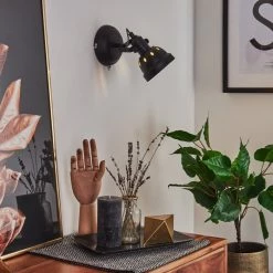 Hofstein Tita Wandleuchte Chrom, Schwarz, 1-flammig -Wandleuchten Verkaufsgeschäft tita wandleuchte h3017487 12