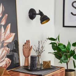 Hofstein Tita Wandleuchte Chrom, Schwarz, 1-flammig -Wandleuchten Verkaufsgeschäft tita wandleuchte h3017487 13