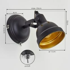 Hofstein Tita Wandleuchte Chrom, Schwarz, 1-flammig -Wandleuchten Verkaufsgeschäft tita wandleuchte h3017487 3