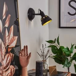 Hofstein Tita Wandleuchte Chrom, Schwarz, 1-flammig -Wandleuchten Verkaufsgeschäft tita wandleuchte h3017487 6