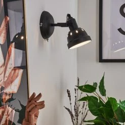 Hofstein Tita Wandleuchte Chrom, Schwarz, 1-flammig -Wandleuchten Verkaufsgeschäft tita wandleuchte h3017524 8