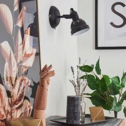 Hofstein Tita Wandleuchte Chrom, Schwarz, 1-flammig -Wandleuchten Verkaufsgeschäft tita wandleuchte h3017524 9