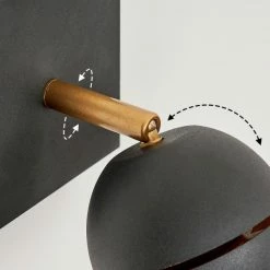 Hofstein Tome Wandleuchte LED Messing, Schwarz, 1-flammig -Wandleuchten Verkaufsgeschäft tome wandleuchte h3609798 2