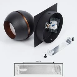 Hofstein Tome Wandleuchte LED Messing, Schwarz, 1-flammig -Wandleuchten Verkaufsgeschäft tome wandleuchte h3609798 4