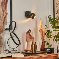 Hofstein Tome Wandleuchte LED Messing, Schwarz, 1-flammig -Wandleuchten Verkaufsgeschäft tome wandleuchte h3609798 8