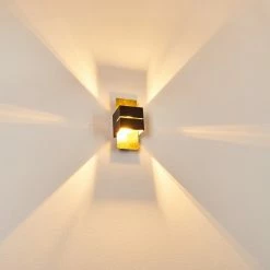 Hofstein Tora Wandleuchte Schwarz-Gold, 1-flammig -Wandleuchten Verkaufsgeschäft tora wandleuchte h3013250 do4 11