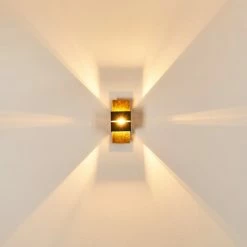 Hofstein Tora Wandleuchte Schwarz-Gold, 1-flammig -Wandleuchten Verkaufsgeschäft tora wandleuchte h3013250 do4 14