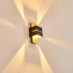 Hofstein Tora Wandleuchte Schwarz-Gold, 1-flammig -Wandleuchten Verkaufsgeschäft tora wandleuchte h3013250 do4 2