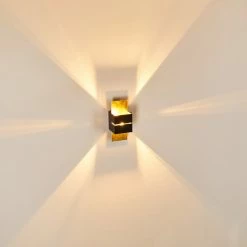 Hofstein Tora Wandleuchte Schwarz-Gold, 1-flammig -Wandleuchten Verkaufsgeschäft tora wandleuchte h3013250 do4 22