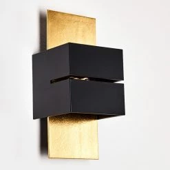 Hofstein Tora Wandleuchte Schwarz-Gold, 1-flammig -Wandleuchten Verkaufsgeschäft tora wandleuchte h3013250 do4 4