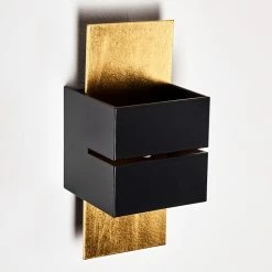 Hofstein Tora Wandleuchte Schwarz-Gold, 1-flammig -Wandleuchten Verkaufsgeschäft tora wandleuchte h3013250 do4 5