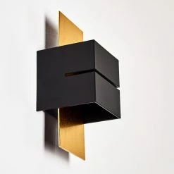 Hofstein Tora Wandleuchte Schwarz-Gold, 1-flammig -Wandleuchten Verkaufsgeschäft tora wandleuchte h3013250 do4 8