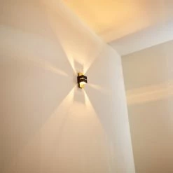 Hofstein Tora Wandleuchte Schwarz-Gold, 1-flammig -Wandleuchten Verkaufsgeschäft tora wandleuchte h3013250 do4 9