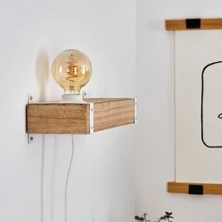 Hofstein Torrevieja Wandleuchte Weiß, Holz hell, 1-flammig -Wandleuchten Verkaufsgeschäft torrevieja wandleuchte h3369142 5