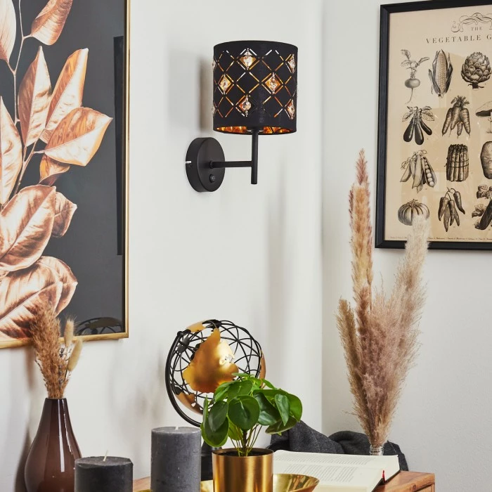 Hofstein Trasancos Wandleuchte Schwarz, 1-flammig 2 Hofstein Trasancos Wandleuchte Schwarz, 1-flammig – Bild 2