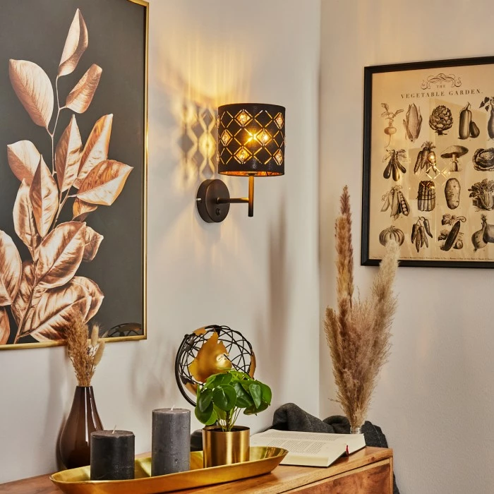 Hofstein Trasancos Wandleuchte Schwarz, 1-flammig 11 Hofstein Trasancos Wandleuchte Schwarz, 1-flammig – Bild 11