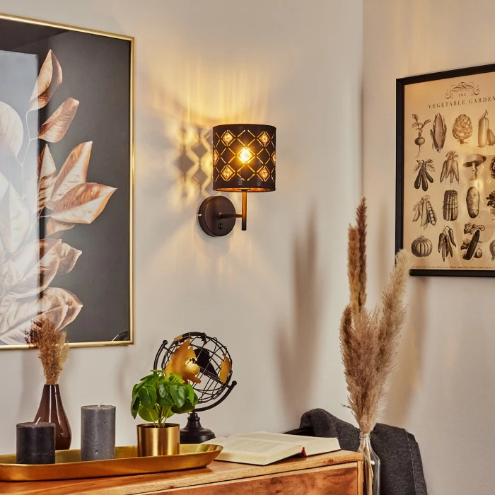 Hofstein Trasancos Wandleuchte Schwarz, 1-flammig 9 Hofstein Trasancos Wandleuchte Schwarz, 1-flammig – Bild 9