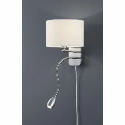 Trio Leuchten HOTEL Wandleuchte LED Nickel-Matt, Chrom, 2-flammig