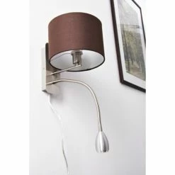 Trio Leuchten HOTEL Wandleuchte LED Nickel-Matt, Chrom, 1-flammig -Wandleuchten Verkaufsgeschäft trio leuchten hotel wandleuchte 271170214 do1 12