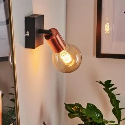 Hofstein Tulla Wandleuchte Schwarz, Kupferfarben, 1-flammig 25 Hofstein Tulla Wandleuchte Schwarz, Kupferfarben, 1-flammig -Wandleuchten Verkaufsgeschäft tulla wandleuchte h3382448 12