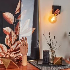 Hofstein Tulla Wandleuchte Schwarz, Kupferfarben, 1-flammig 19 Hofstein Tulla Wandleuchte Schwarz, Kupferfarben, 1-flammig -Wandleuchten Verkaufsgeschäft tulla wandleuchte h3382448 6