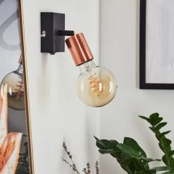 Hofstein Tulla Wandleuchte Schwarz, Kupferfarben, 1-flammig 22 Hofstein Tulla Wandleuchte Schwarz, Kupferfarben, 1-flammig -Wandleuchten Verkaufsgeschäft tulla wandleuchte h3382448 9