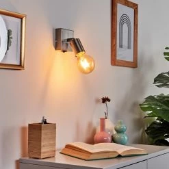 Hofstein Tulla Wandleuchte Nickel-Matt, 1-flammig -Wandleuchten Verkaufsgeschäft tulla wandleuchte h3406700 6