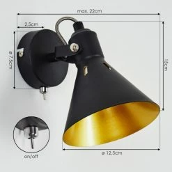 Hofstein Upiano Wandleuchte Chrom, Schwarz, 1-flammig 15 Hofstein Upiano Wandleuchte Chrom, Schwarz, 1-flammig -Wandleuchten Verkaufsgeschäft upiano wandleuchte h3017777 3