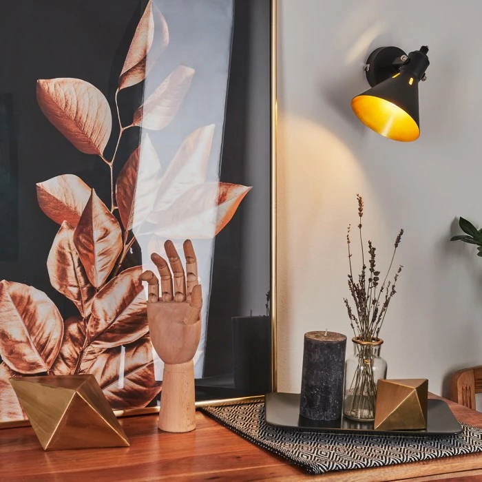 Hofstein Upiano Wandleuchte Chrom, Schwarz, 1-flammig 7 Hofstein Upiano Wandleuchte Chrom, Schwarz, 1-flammig – Bild 7