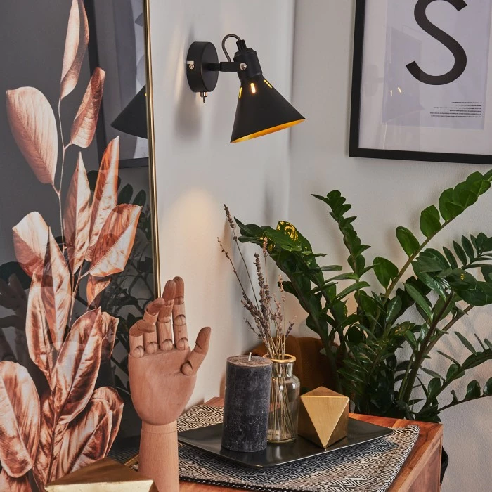 Hofstein Upiano Wandleuchte Chrom, Schwarz, 1-flammig 9 Hofstein Upiano Wandleuchte Chrom, Schwarz, 1-flammig – Bild 9