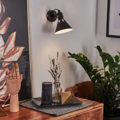 Hofstein Upiano Wandleuchte Chrom, Schwarz, 1-flammig -Wandleuchten Verkaufsgeschäft upiano wandleuchte h3017814 6