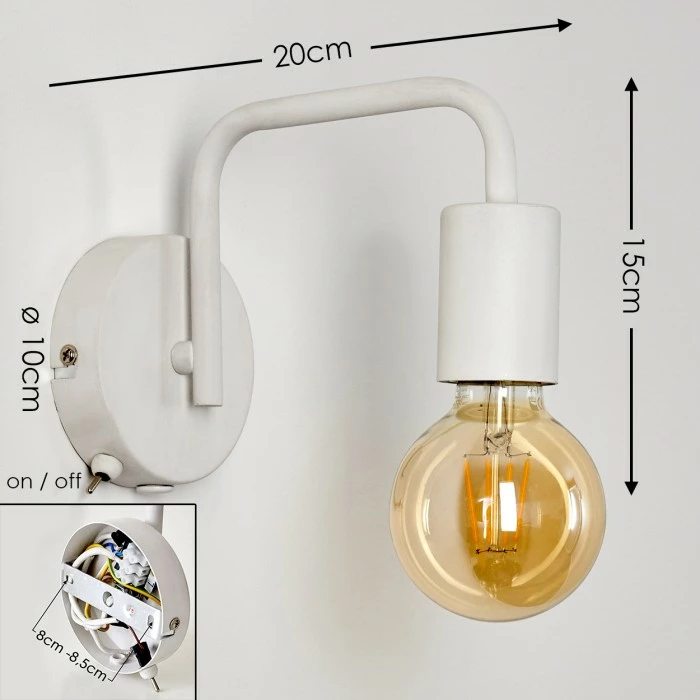 Hofstein Valocolla Wandleuchte Weiß, 1-flammig 2 Hofstein Valocolla Wandleuchte Weiß, 1-flammig – Bild 2