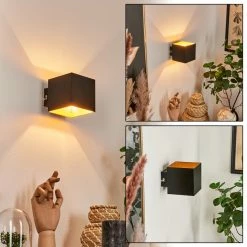 Hofstein Varco Wandleuchte Schwarz, 1-flammig