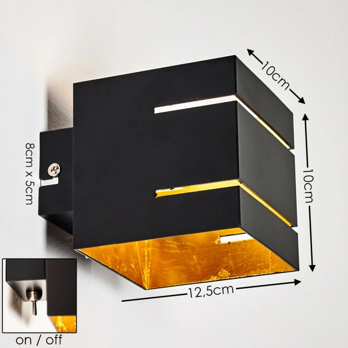 Hofstein Varco Wandleuchte Schwarz, 1-flammig 2 Hofstein Varco Wandleuchte Schwarz, 1-flammig – Bild 2