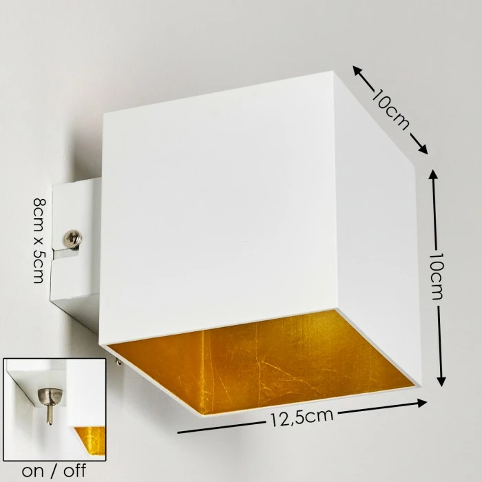 Hofstein Varco Wandleuchte Weiß, 1-flammig 2 Hofstein Varco Wandleuchte Weiß, 1-flammig – Bild 2