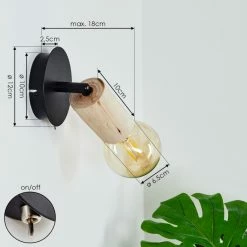 Hofstein Vasanello Wandleuchte Schwarz, 1-flammig -Wandleuchten Verkaufsgeschäft vasanello wandleuchte h3405338 3