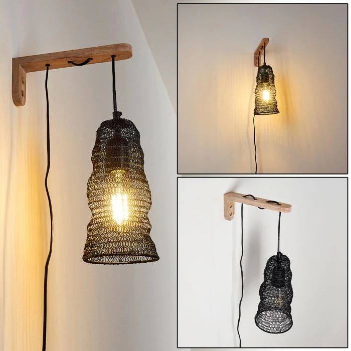 Hofstein Verpuppt Wandleuchte Holz hell, 1-flammig 1 Hofstein Verpuppt Wandleuchte Holz hell, 1-flammig