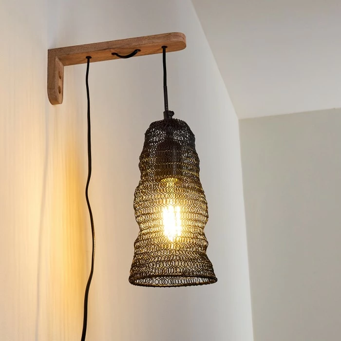 Hofstein Verpuppt Wandleuchte Holz hell, 1-flammig 3 Hofstein Verpuppt Wandleuchte Holz hell, 1-flammig – Bild 3