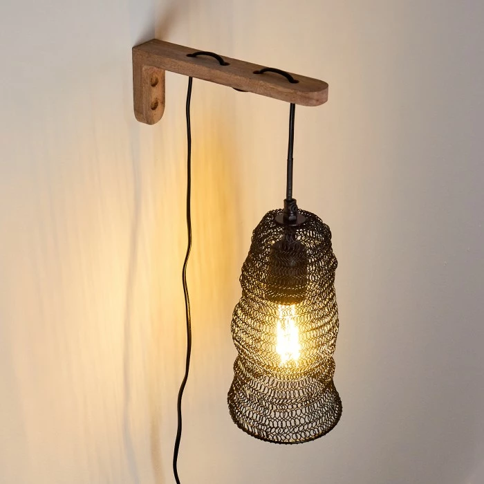 Hofstein Verpuppt Wandleuchte Holz hell, 1-flammig 4 Hofstein Verpuppt Wandleuchte Holz hell, 1-flammig – Bild 4