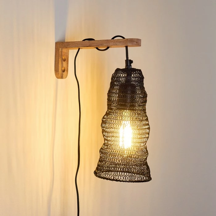 Hofstein Verpuppt Wandleuchte Holz hell, 1-flammig 7 Hofstein Verpuppt Wandleuchte Holz hell, 1-flammig – Bild 7