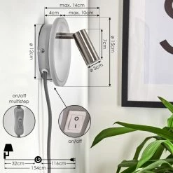 Hofstein Viata Wandleuchte LED Nickel-Matt, Grau, 2-flammig -Wandleuchten Verkaufsgeschäft viata wandleuchte h3456736 3