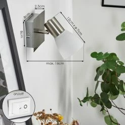 Hofstein Villaseca  Wandleuchte LED Nickel-Matt, 1-flammig -Wandleuchten Verkaufsgeschäft villaseca wandleuchte h3651636 3