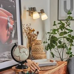 Hofstein Villaseca Wandleuchte LED Nickel-Matt, 2-flammig -Wandleuchten Verkaufsgeschäft villaseca wandleuchte h3651650 10