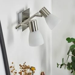 Hofstein Villaseca Wandleuchte LED Nickel-Matt, 2-flammig -Wandleuchten Verkaufsgeschäft villaseca wandleuchte h3651650 11