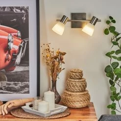 Hofstein Villaseca Wandleuchte LED Nickel-Matt, 2-flammig -Wandleuchten Verkaufsgeschäft villaseca wandleuchte h3651650 8