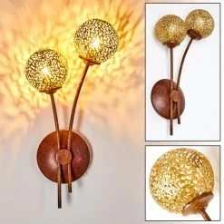 Hofstein Virga Wandleuchte Rostfarben, 2-flammig