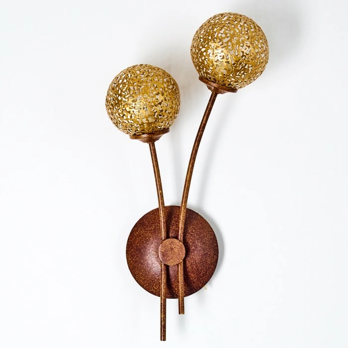 Hofstein Virga Wandleuchte Rostfarben, 2-flammig 4 Hofstein Virga Wandleuchte Rostfarben, 2-flammig – Bild 4